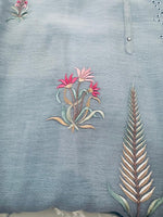 Mul chanderi semi-stitched kurta & dupatta set