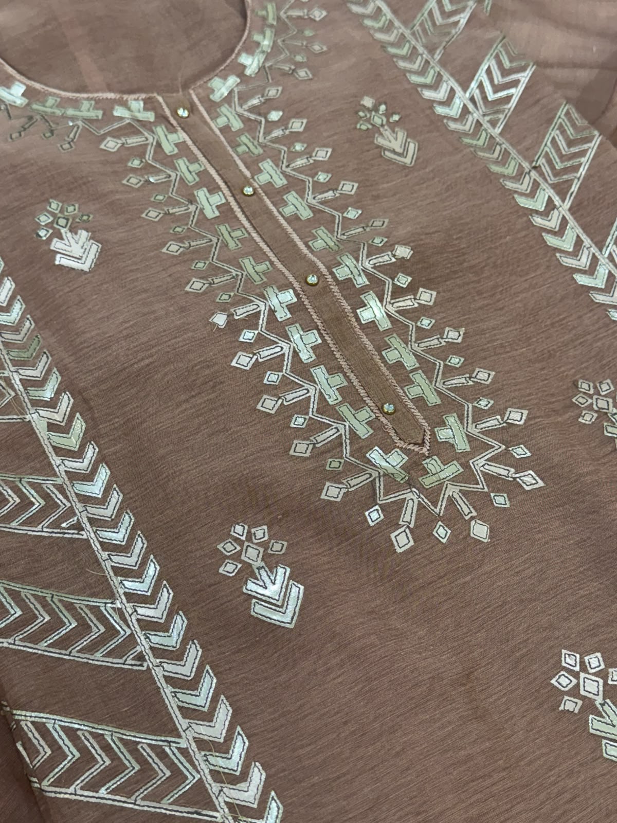 Pure Mul Chanderi Laser Appliqué Cut Work Kurta Set with Dupatta & Plain Lower