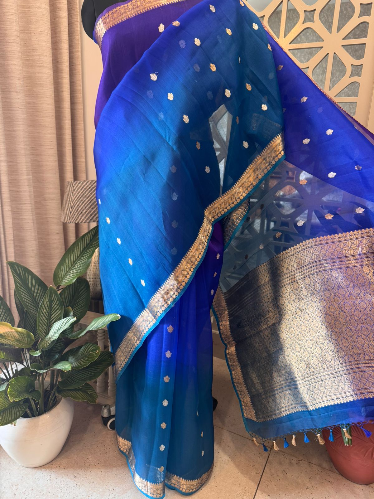 Pure Banarasi Organza Ombre Saree