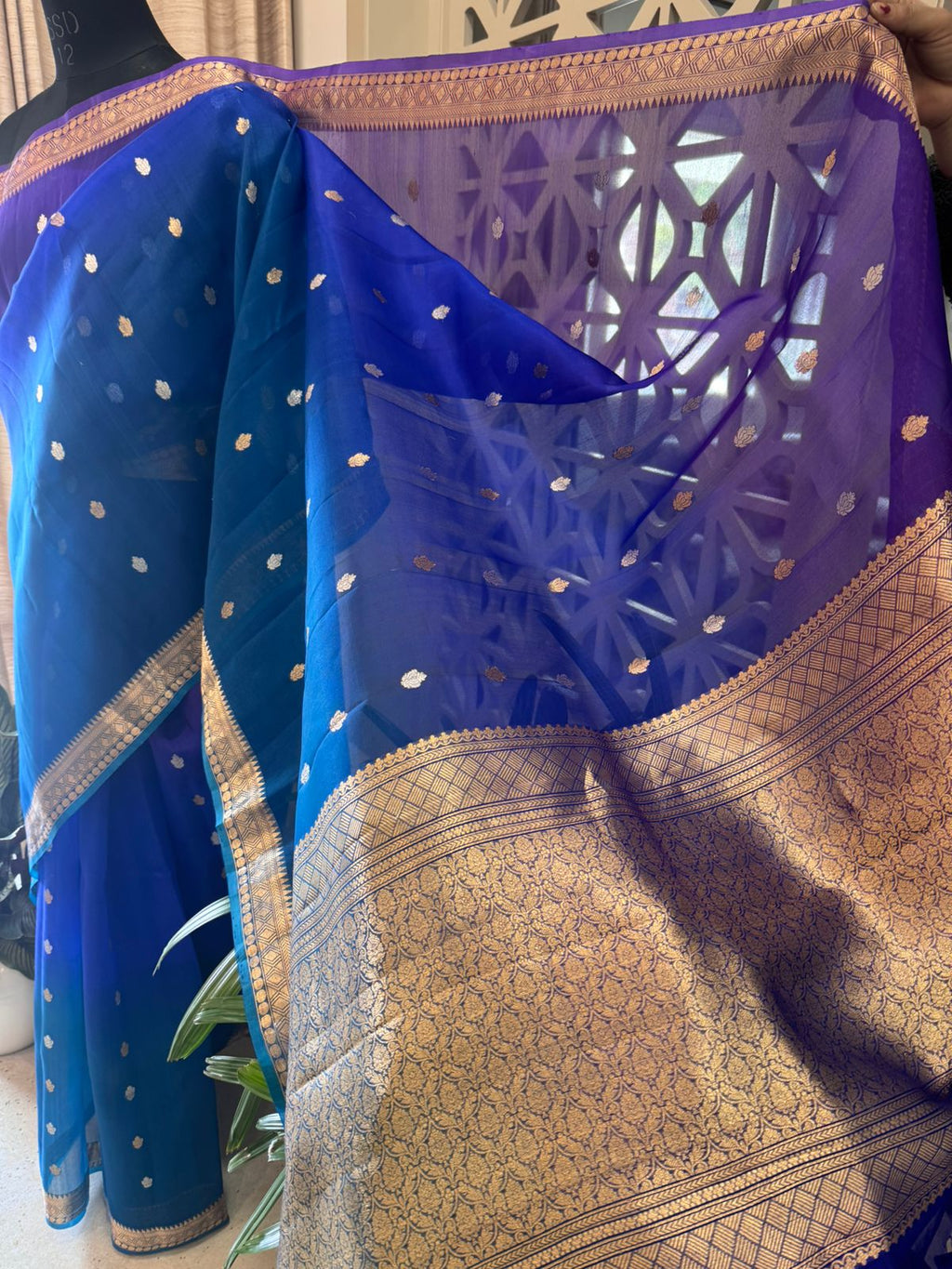 Pure Banarasi Organza Ombre Saree