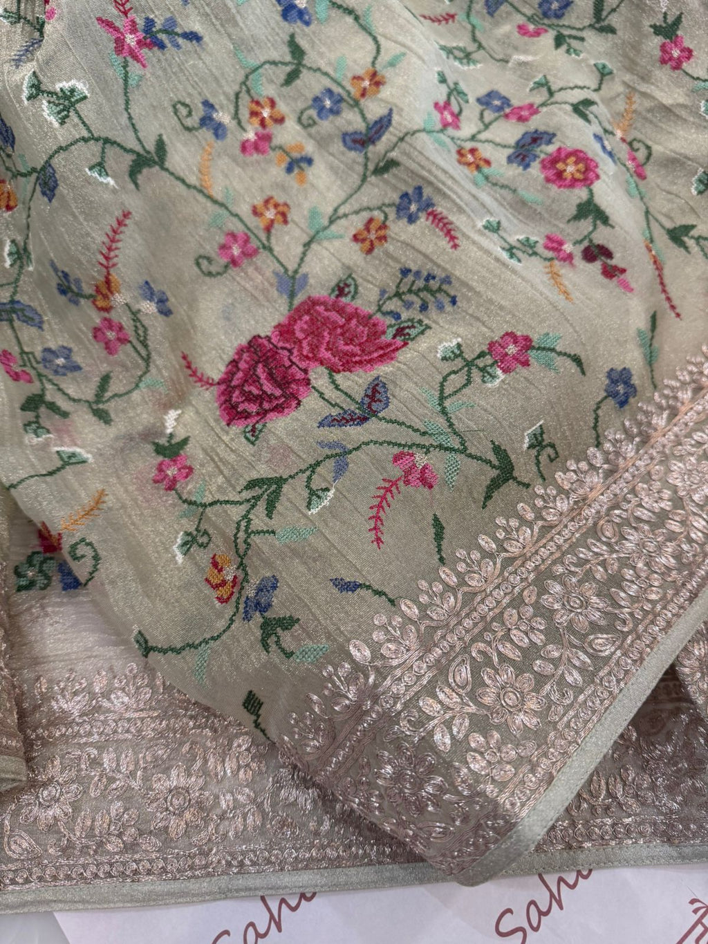 Pure Crushed Tissue Kurta with Dupatta and Lower