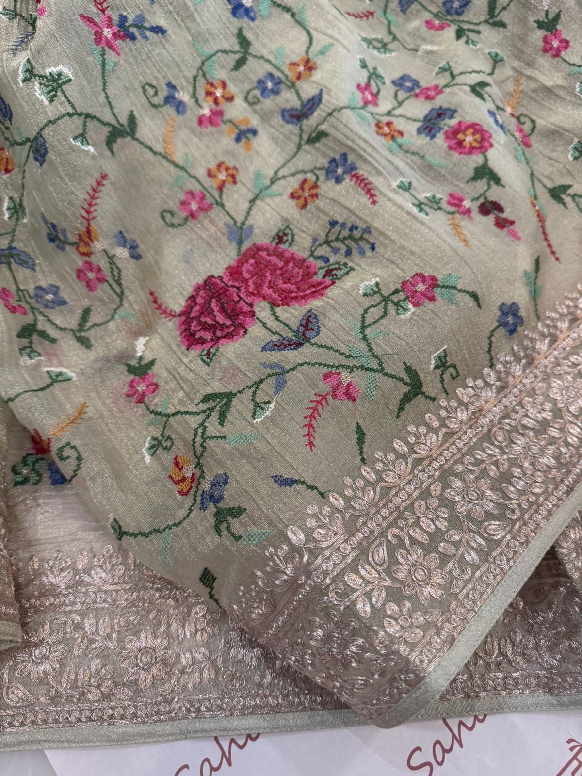 Pure Crushed Tissue Kurta with Dupatta and Lower