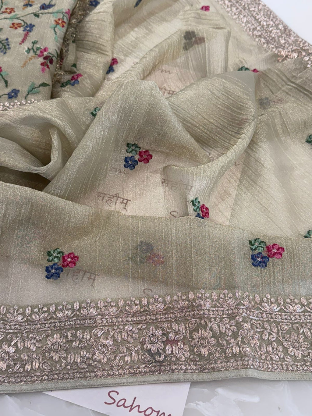 Pure Crushed Tissue Kurta with Dupatta and Lower