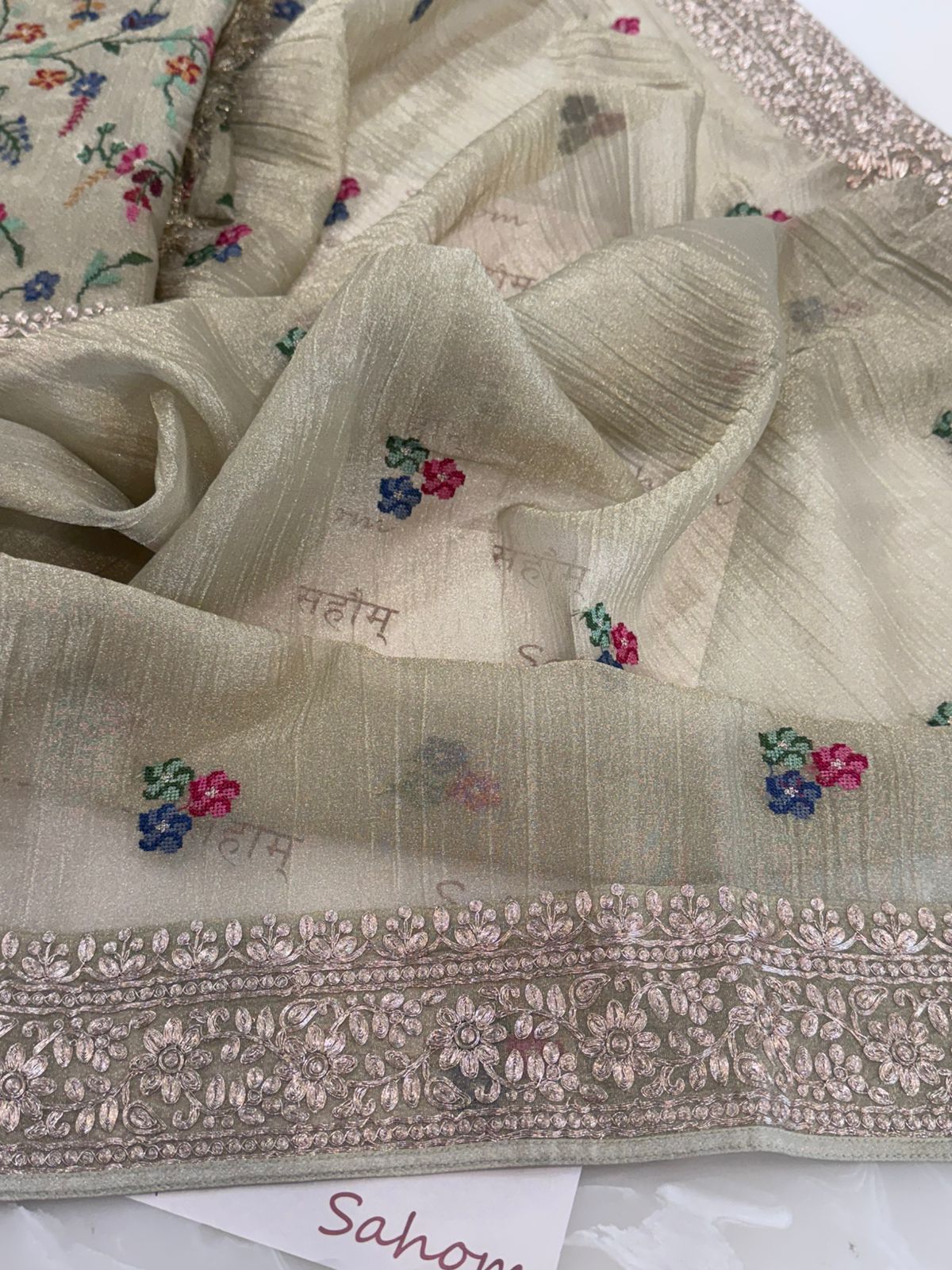 Pure Crushed Tissue Kurta with Dupatta and Lower