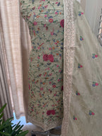 Pure Crushed Tissue Kurta with Dupatta and Lower