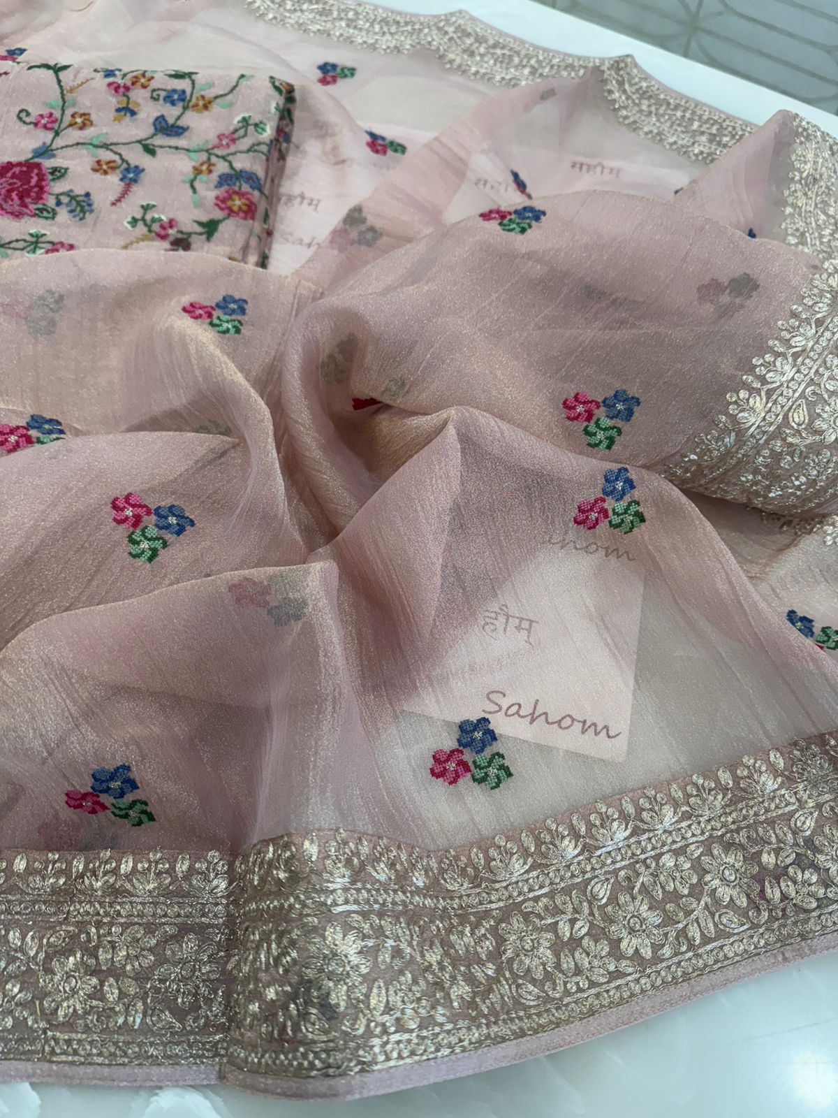 Pure Crushed Tissue Kurta with Dupatta and Lower