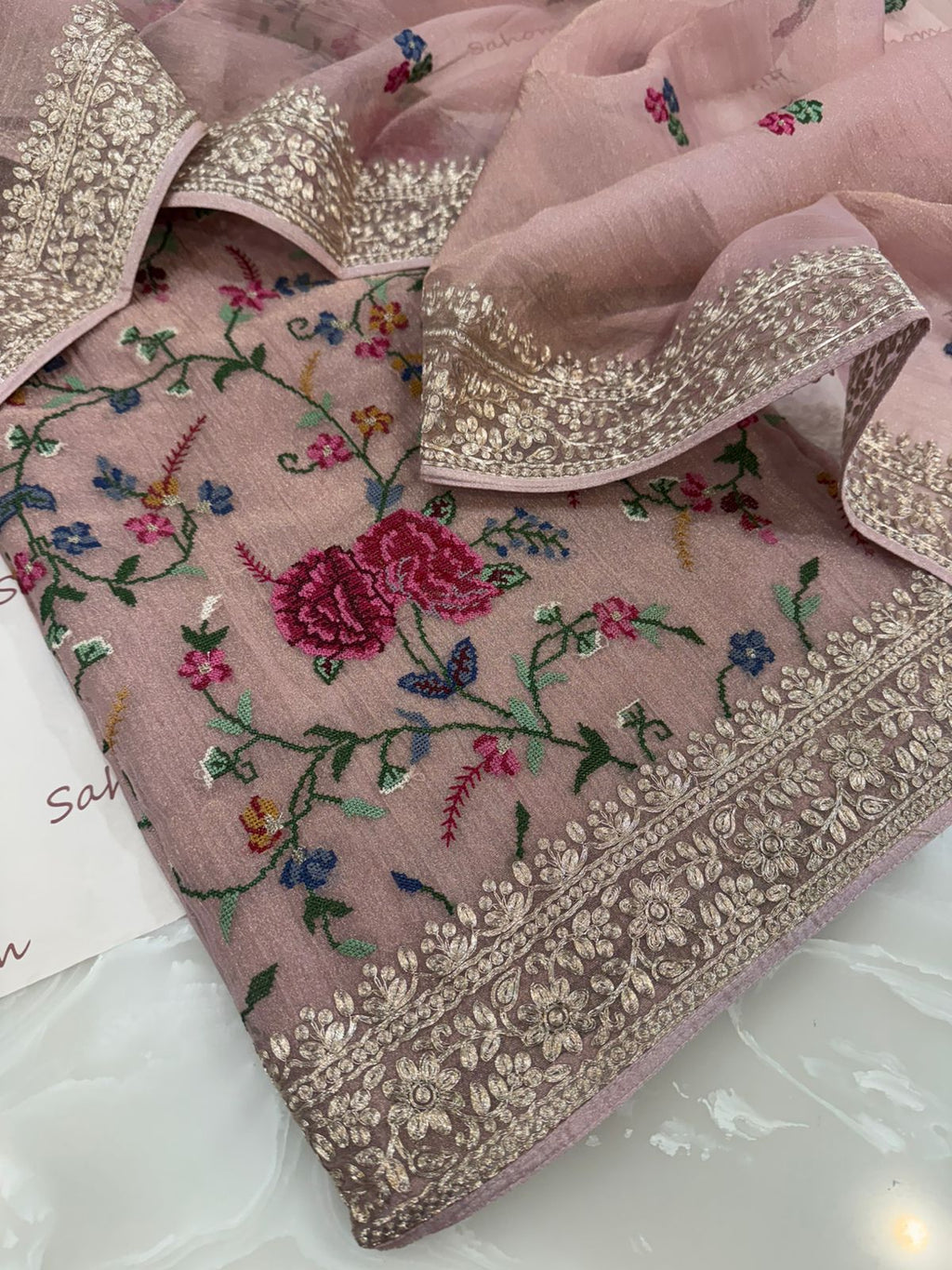 Pure Crushed Tissue Kurta with Dupatta and Lower