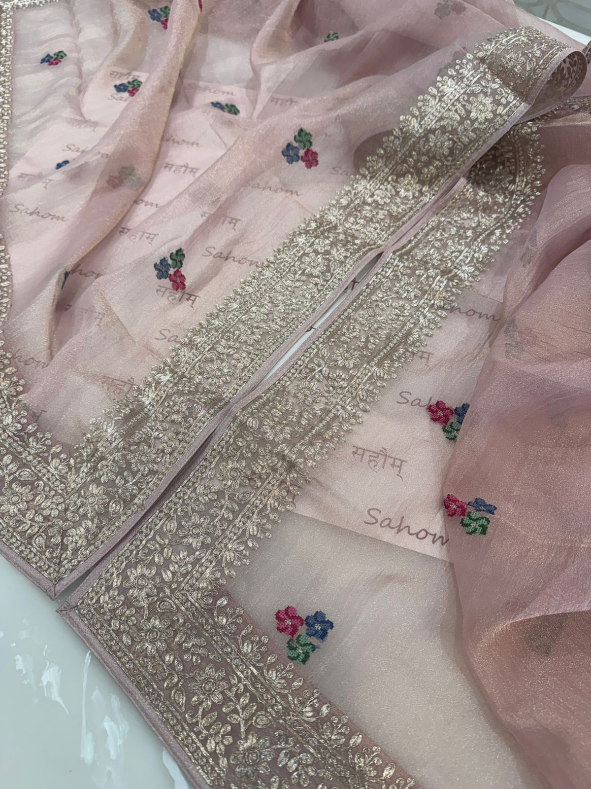 Pure Crushed Tissue Kurta with Dupatta and Lower