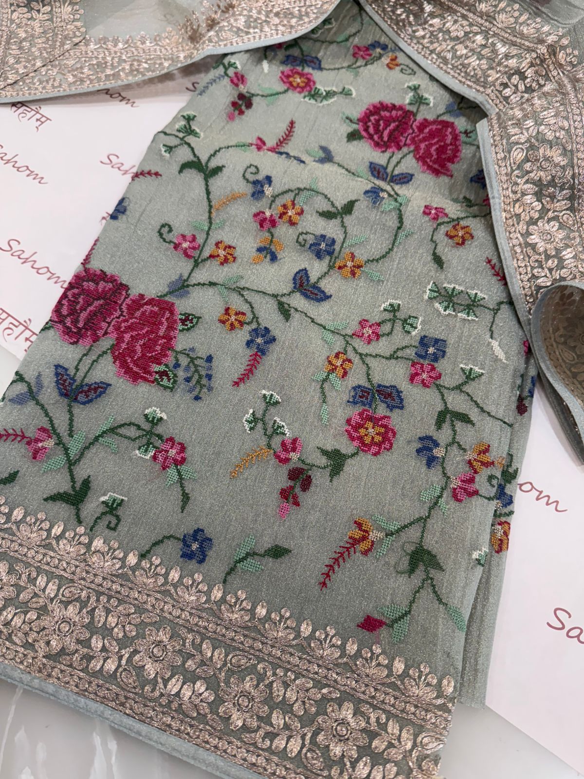 Pure Crushed Tissue Kurta with Dupatta and Lower