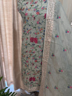Pure Crushed Tissue Kurta with Dupatta and Lower