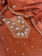 Mul Chanderi Thread Work Suit