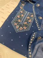 Mul Chanderi Thread Work Suit