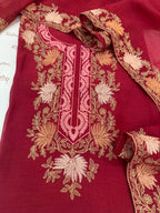 Pure Mul Chanderi Kashmiri Work Embroidered Suit Set