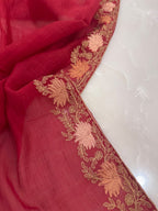 Pure Mul Chanderi Kashmiri Work Embroidered Suit Set