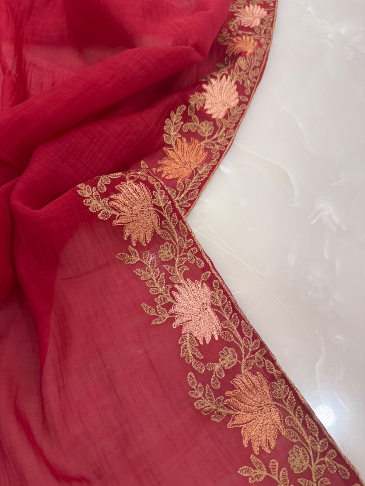 Pure Mul Chanderi Kashmiri Work Embroidered Suit Set