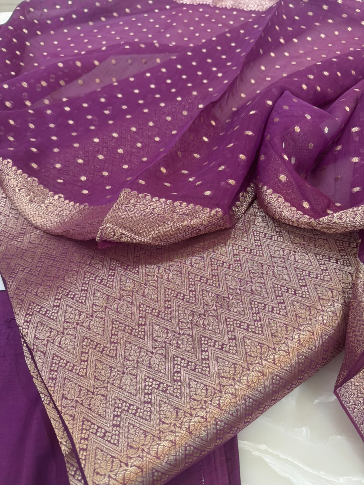 Pure Mul Chanderi Banarsi Woven Suit Set – Festive Collection