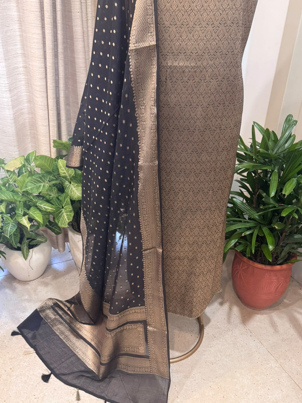 Pure Mul Chanderi Banarsi Woven Suit Set – Festive Collection