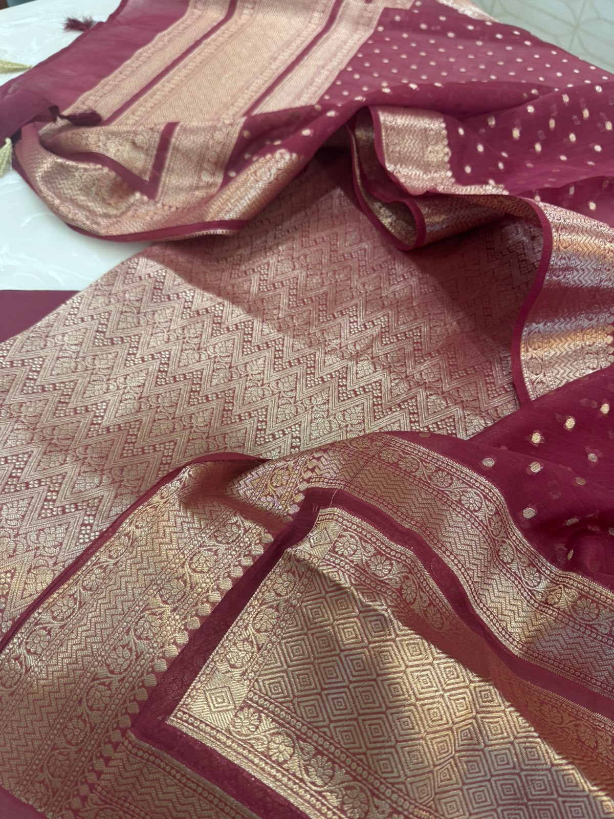 Pure Mul Chanderi Banarsi Woven Suit Set – Festive Collection