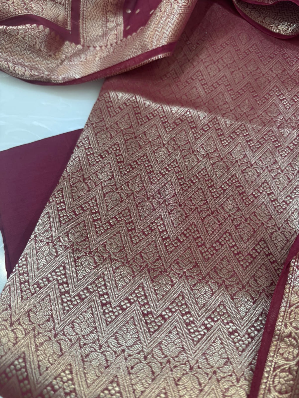 Pure Mul Chanderi Banarsi Woven Suit Set – Festive Collection