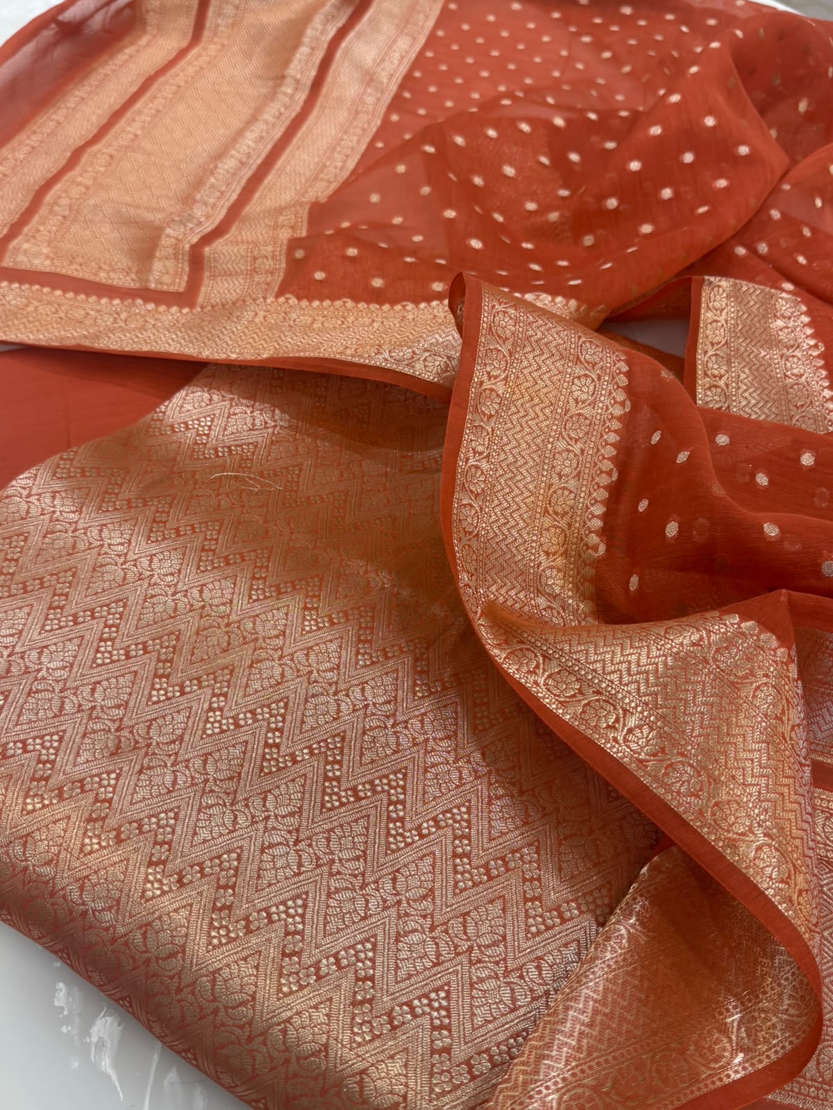 Pure Mul Chanderi Banarsi Woven Suit Set – Festive Collection