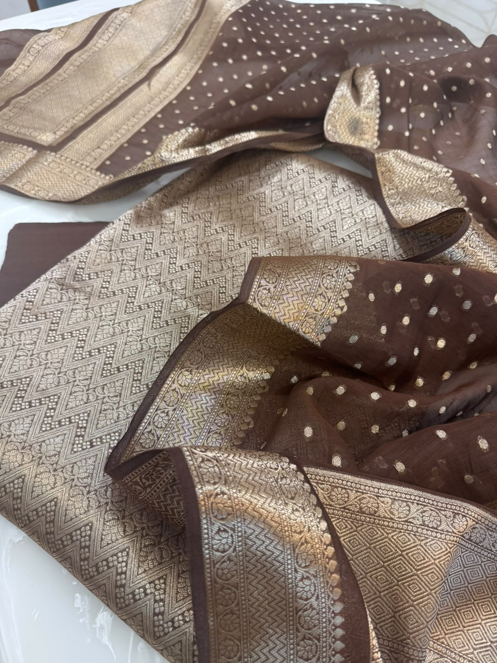 Pure Mul Chanderi Banarsi Woven Suit Set – Festive Collection