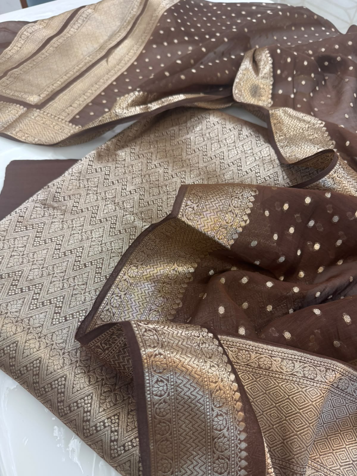Pure Mul Chanderi Banarsi Woven Suit Set – Festive Collection