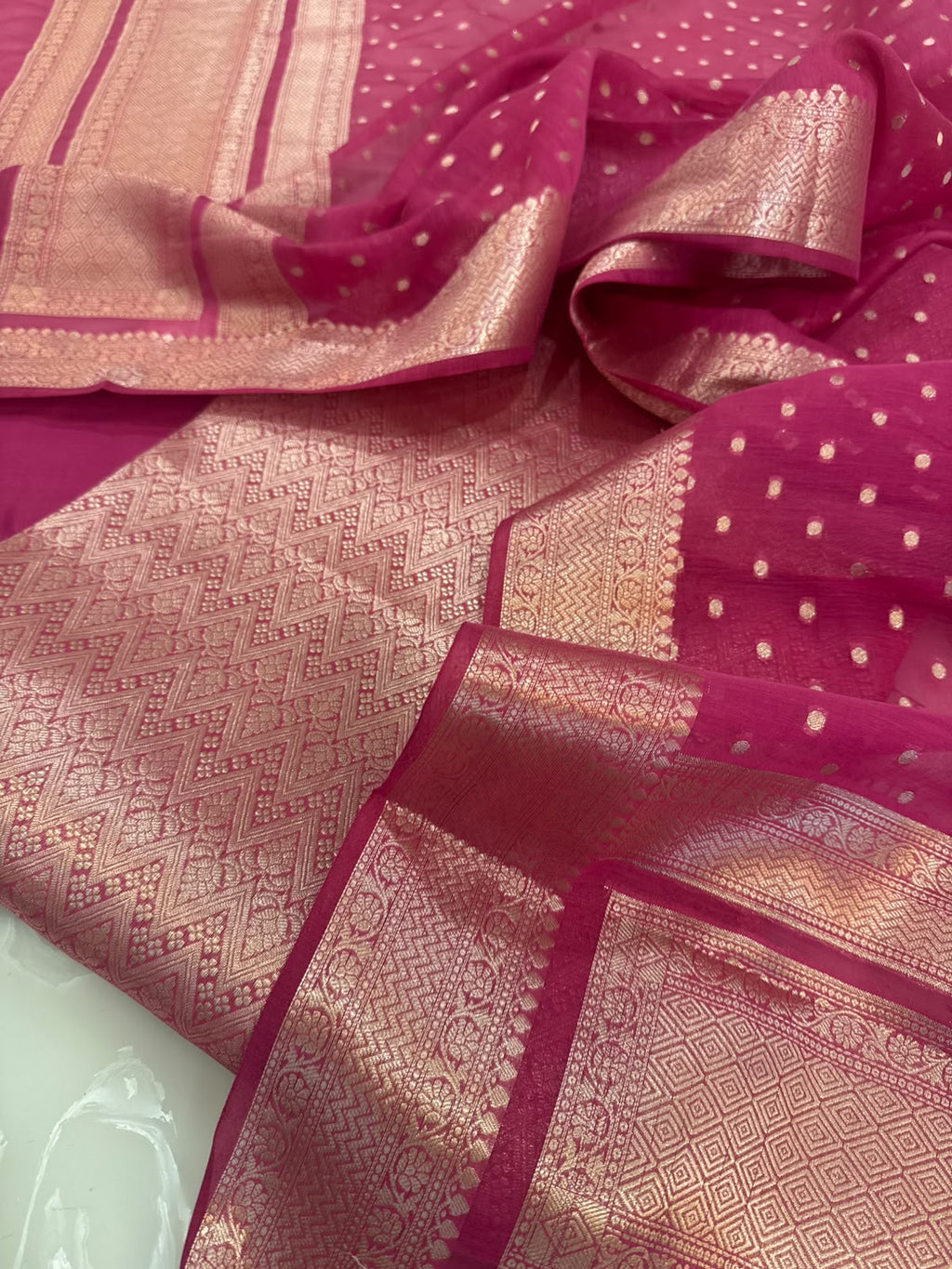 Pure Mul Chanderi Banarsi Woven Suit Set – Festive Collection
