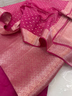 Pure Mul Chanderi Banarsi Woven Suit Set – Festive Collection