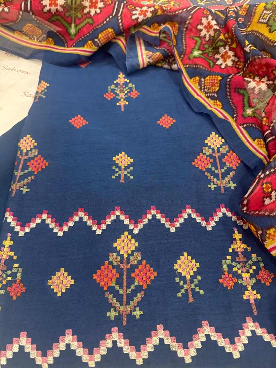 Pure Mulchanderi Banjara Embroidery Kurta Set
