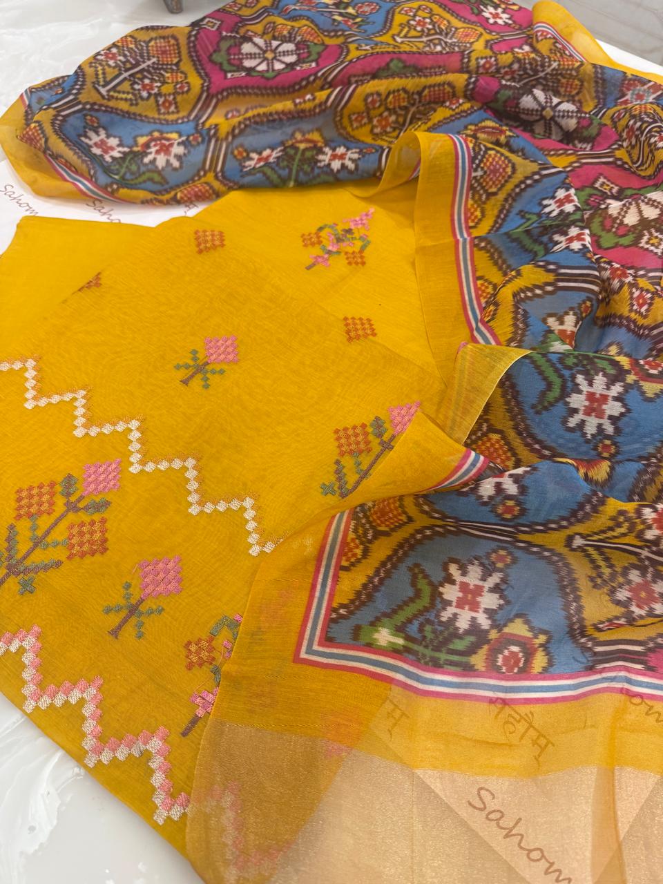 Pure Mulchanderi Banjara Embroidery Kurta Set