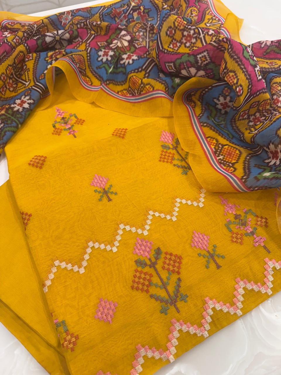 Pure Mulchanderi Banjara Embroidery Kurta Set