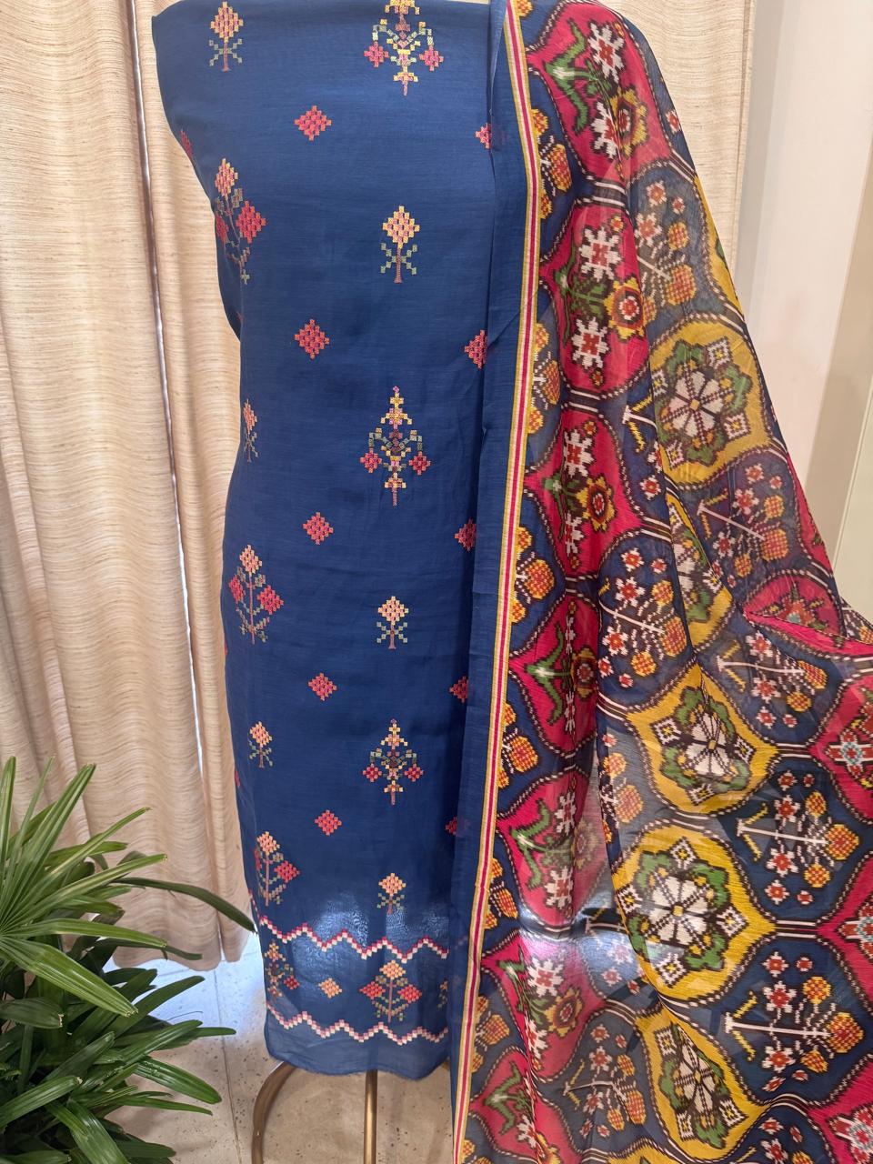 Pure Mulchanderi Banjara Embroidery Kurta Set