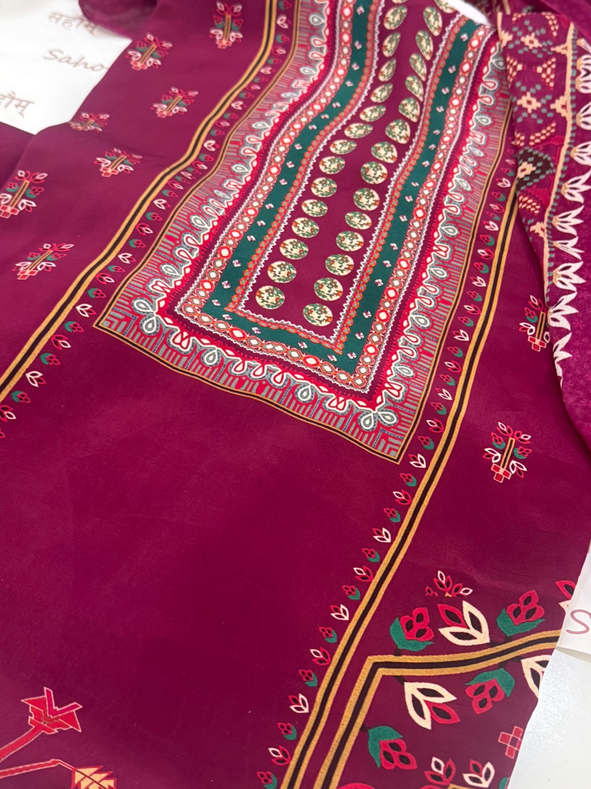 Digital Printed Crepe Kurta Set with Georgette Dupatta