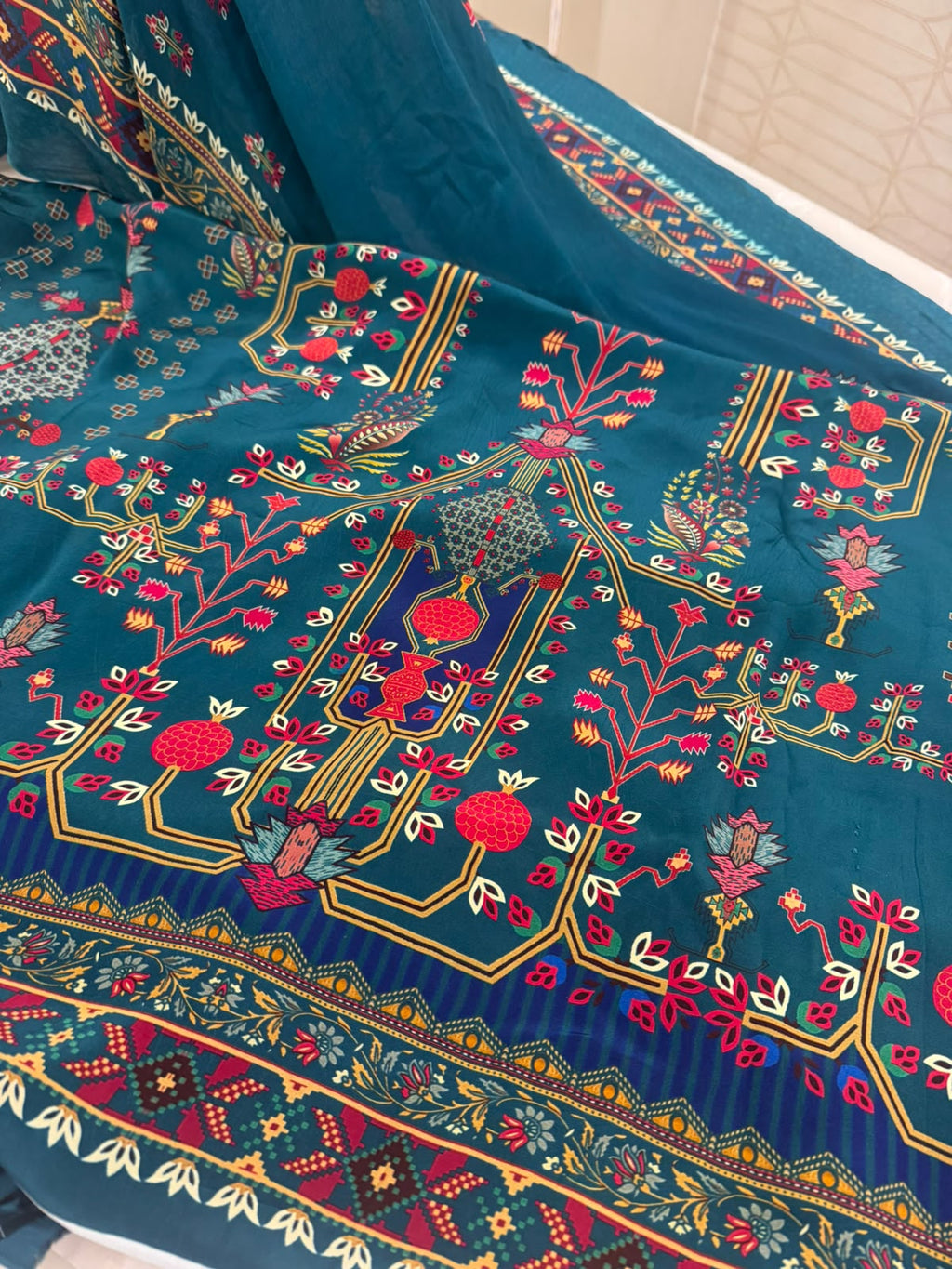Digital Printed Crepe Kurta Set with Georgette Dupatta