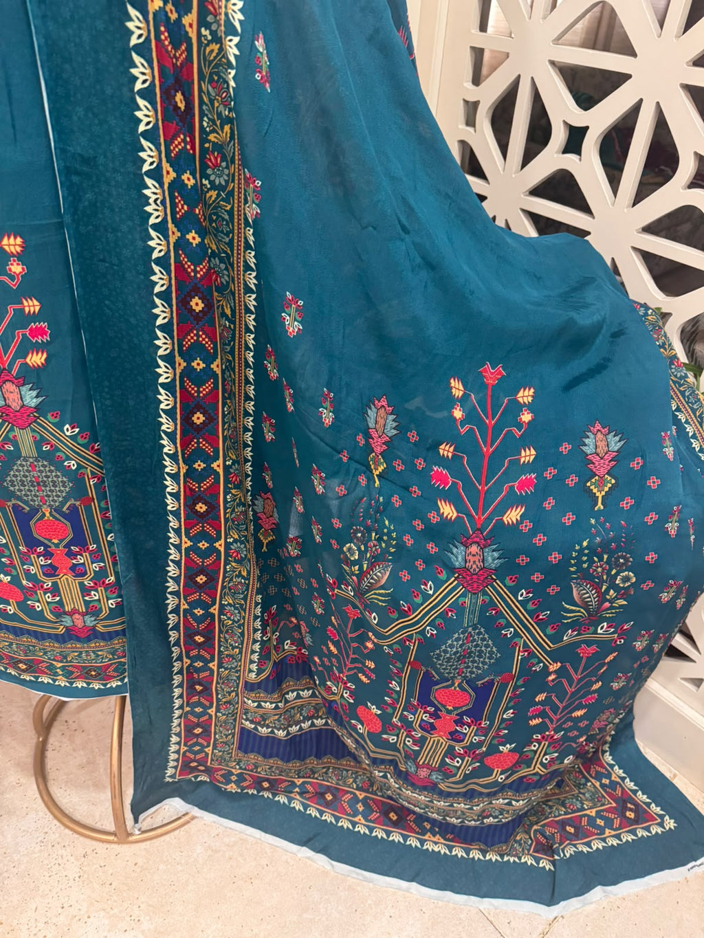 Digital Printed Crepe Kurta Set with Georgette Dupatta