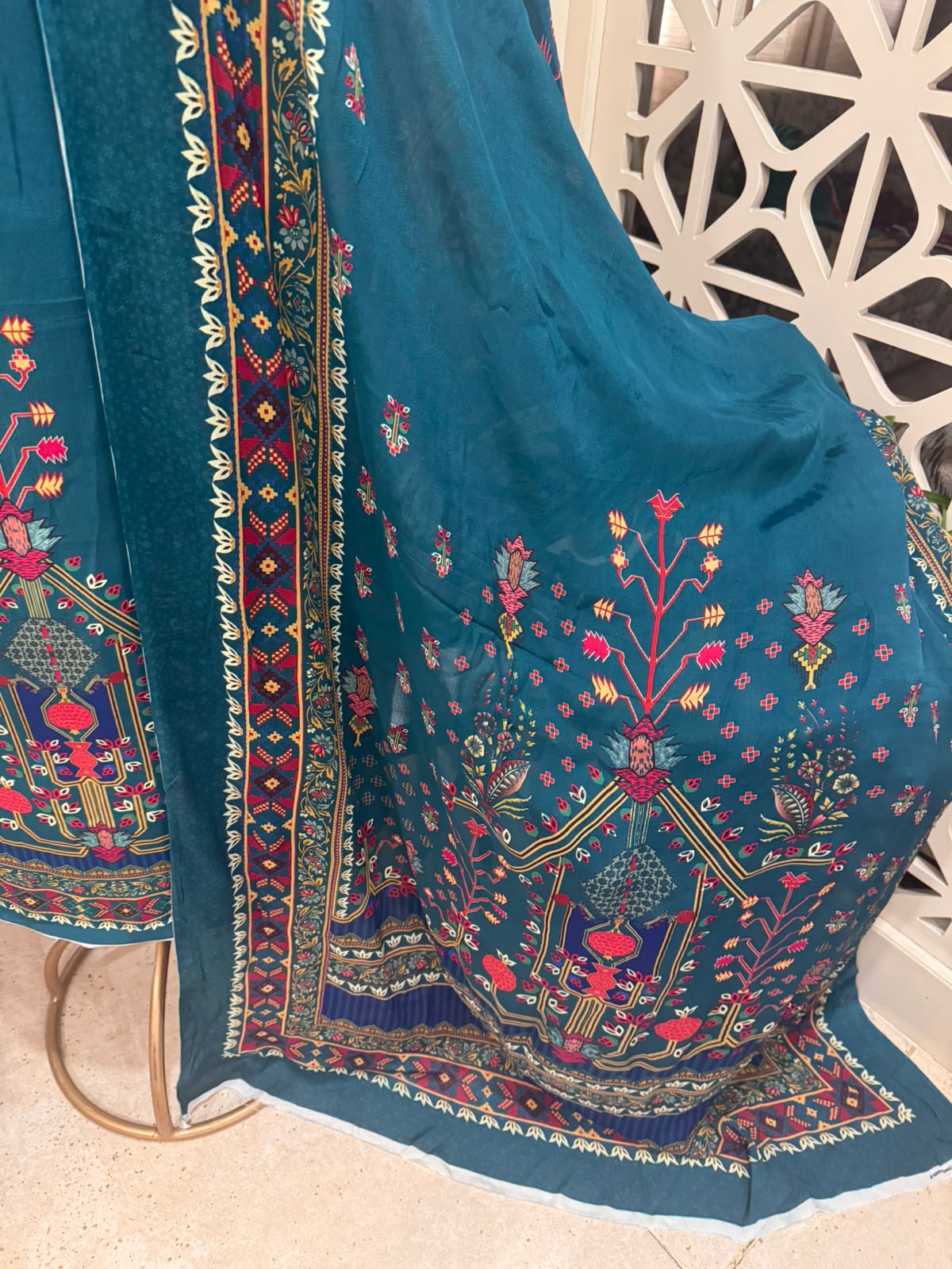 Digital Printed Crepe Kurta Set with Georgette Dupatta