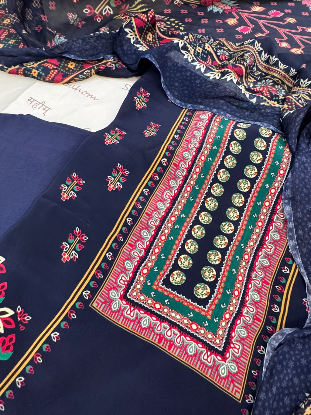 Digital Printed Crepe Kurta Set with Georgette Dupatta