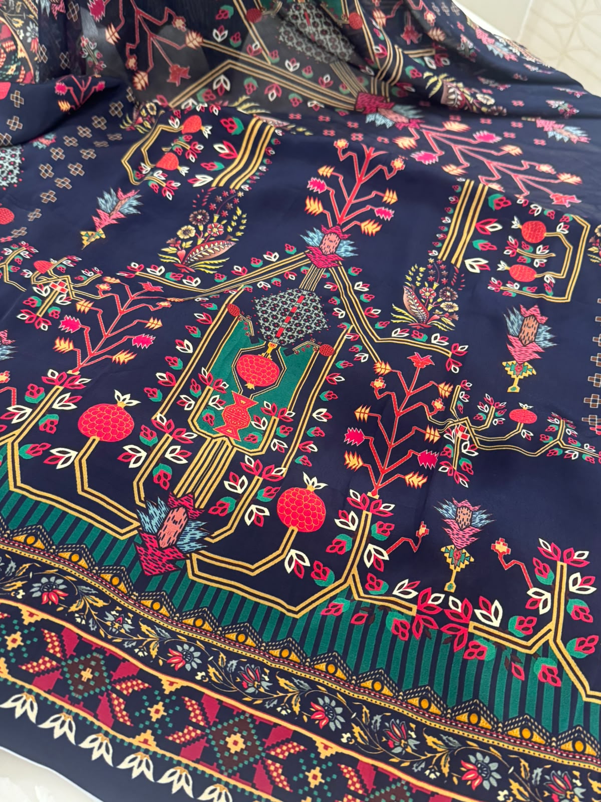 Digital Printed Crepe Kurta Set with Georgette Dupatta