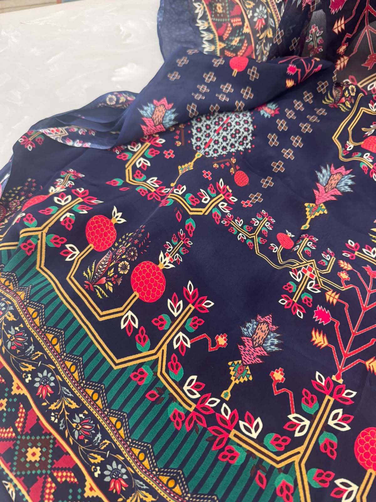 Digital Printed Crepe Kurta Set with Georgette Dupatta