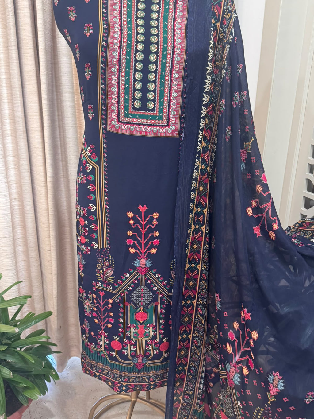 Digital Printed Crepe Kurta Set with Georgette Dupatta