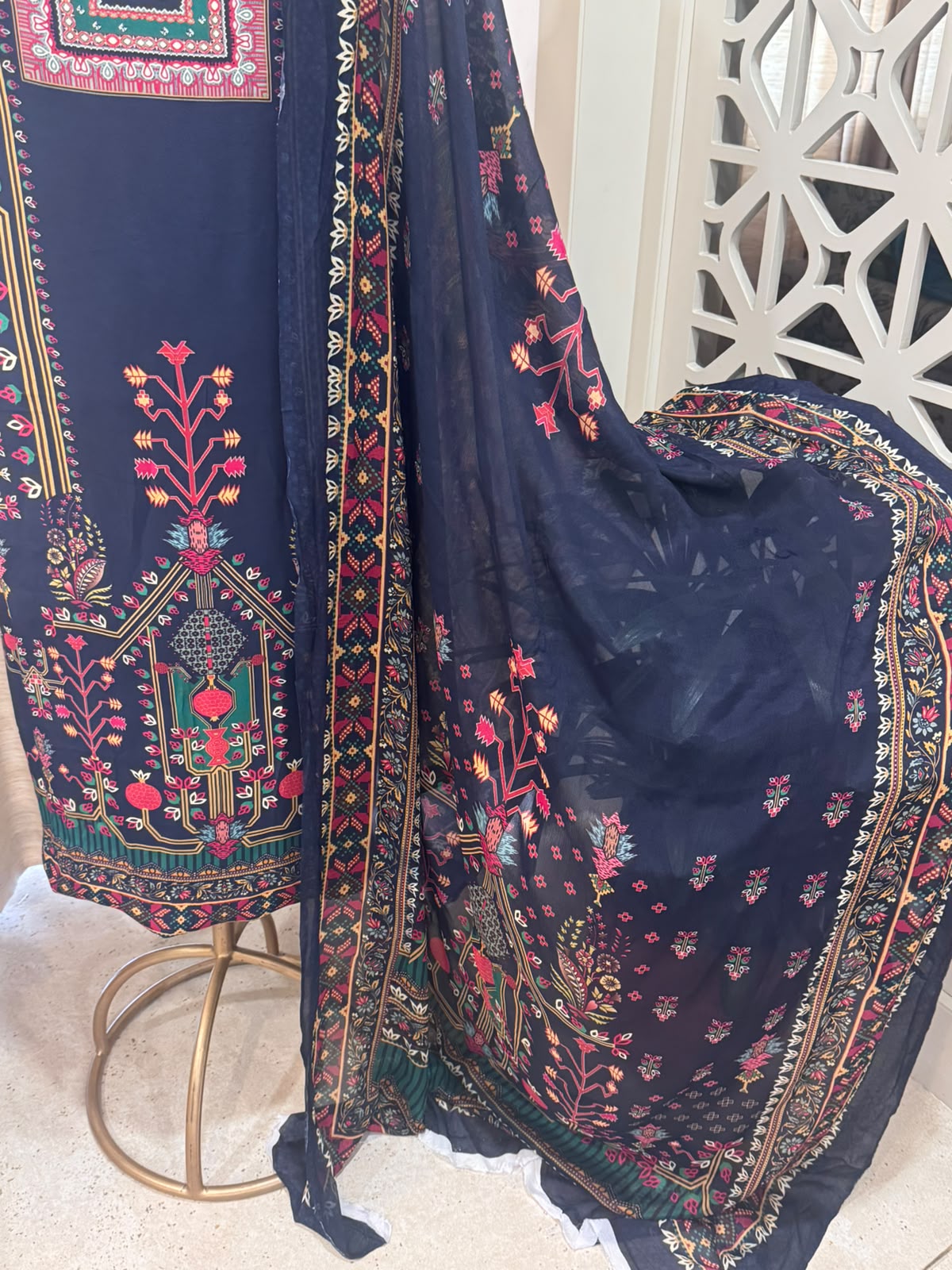 Digital Printed Crepe Kurta Set with Georgette Dupatta