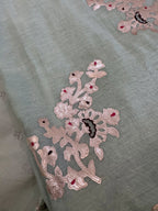 Pure Mul Cotton Chanderi Appliqué & Zari Work Suit Set