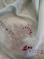 Pure Mul Cotton Chanderi Appliqué & Zari Work Suit Set